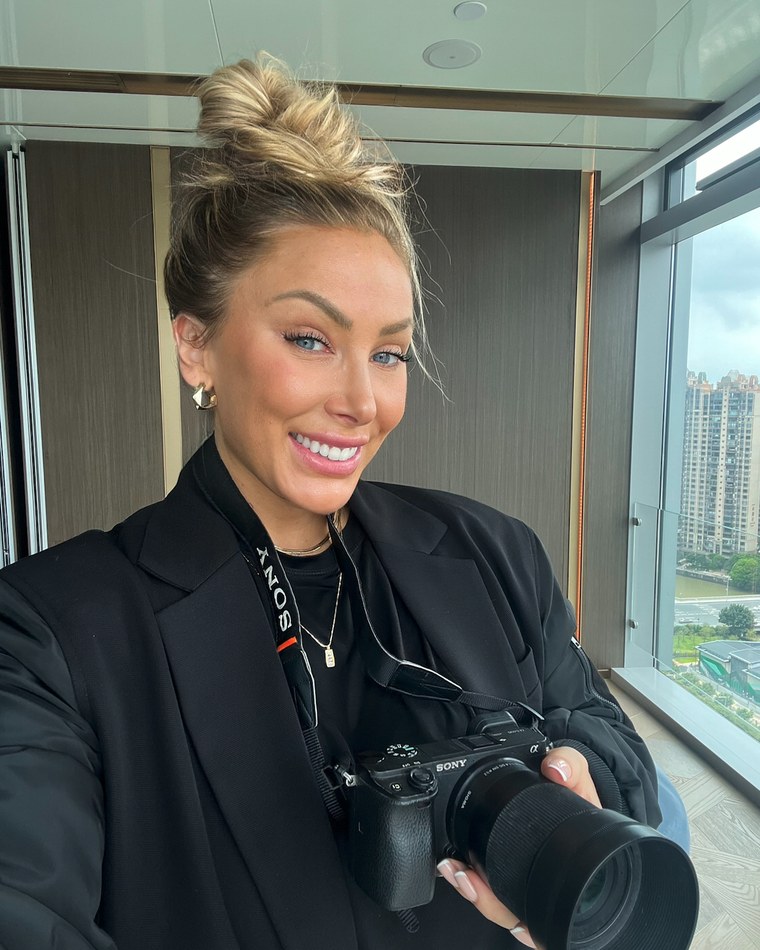 Amanda on a shoot day with her camera