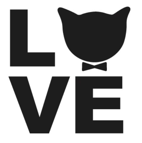 LOVE lockup built from the Boujee Cat head mark