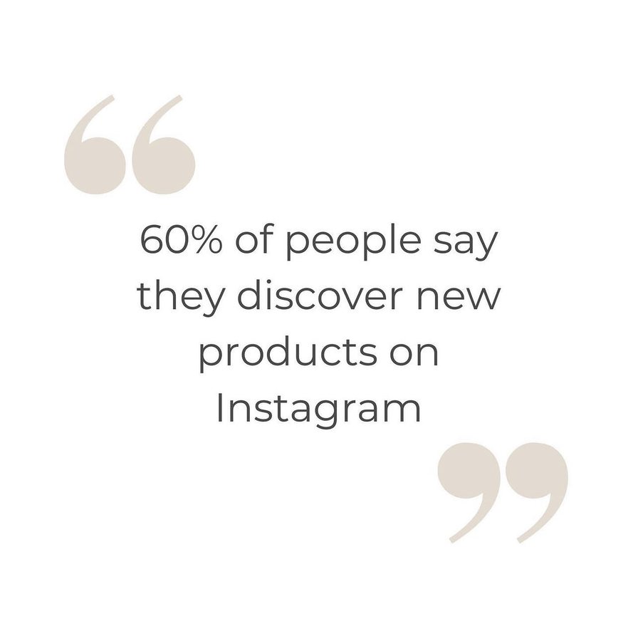Statistic post on product discovery through Instagram