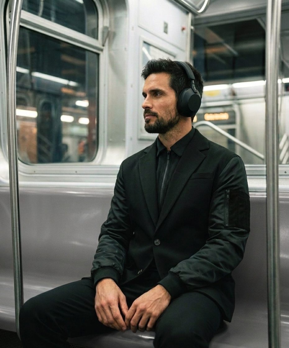 NOIR blazer worn on the subway