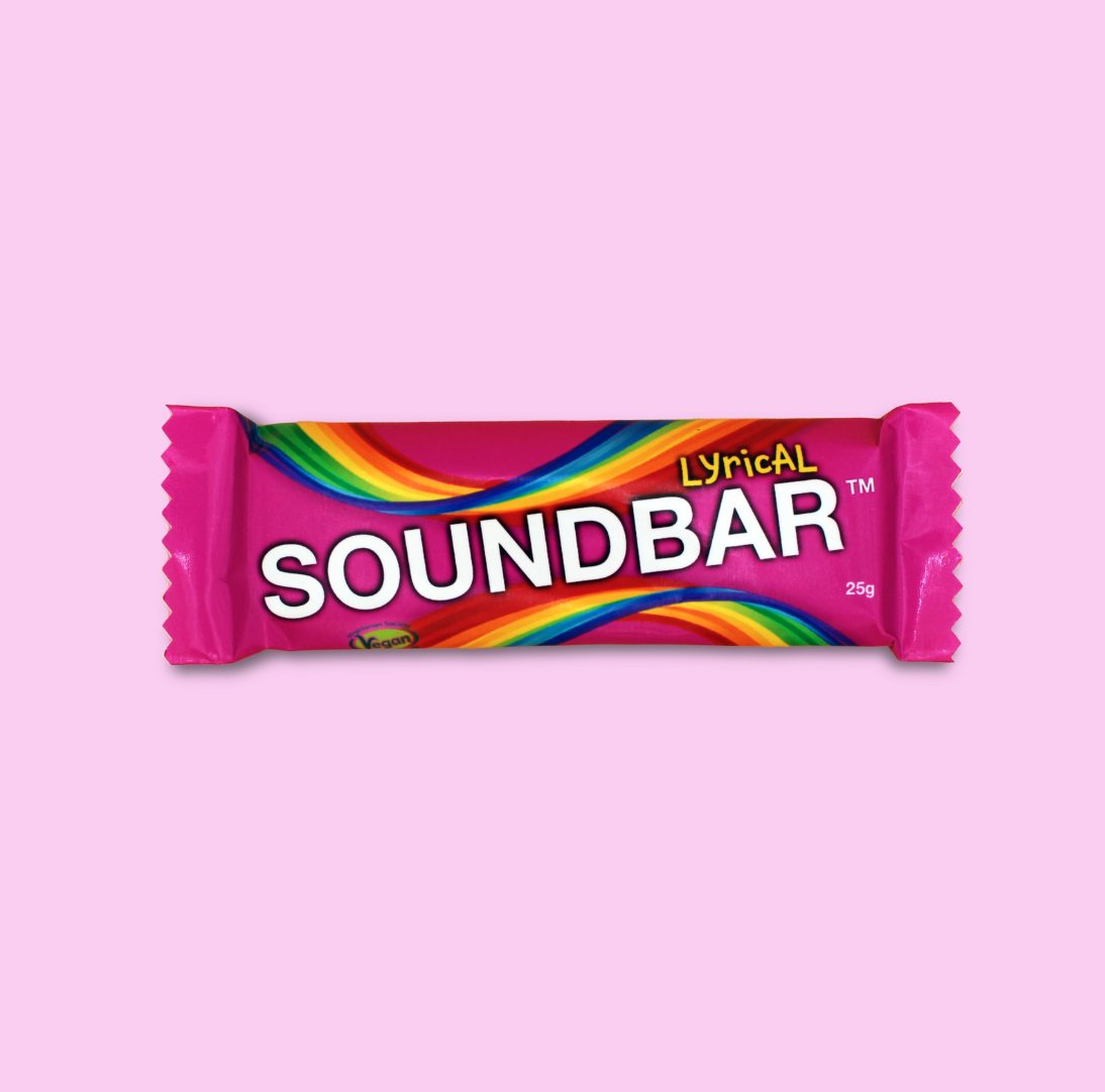 A single SoundBar wrapper in magenta with the rainbow sweep